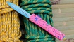 Фронтальный нож Microtech Dessert Warrior Ultratech Donut Pink Ровно