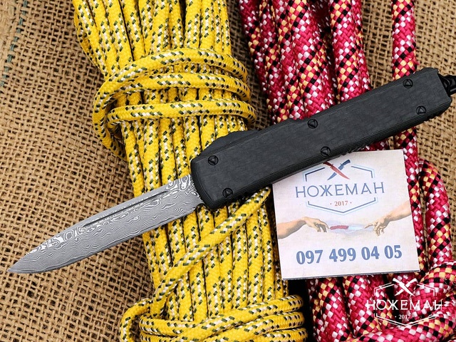 Автоматический нож Microtech Ultratech Carbone Damascus