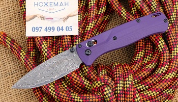 Benchmade Bugout 535 Damascus Purple G10