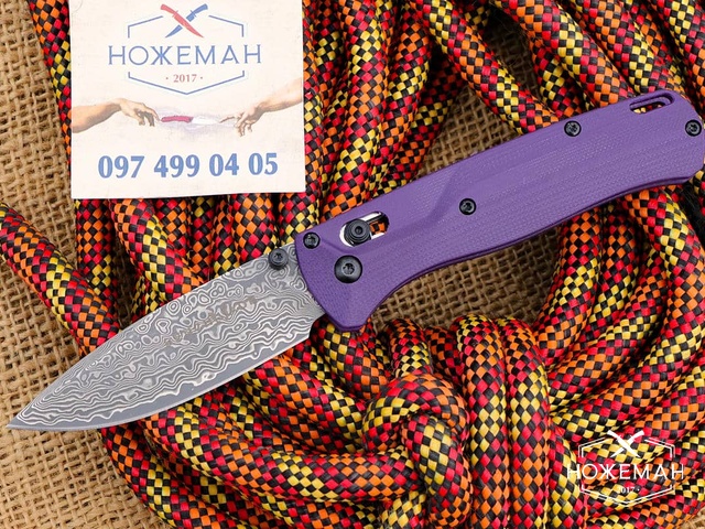 Benchmade Bugout 535 Damascus Purple G10