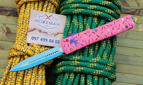 Фронтальный нож Microtech Dessert Warrior Ultratech Donut Pink
