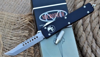 Фронтальный нож Microtech Ultratech Hellhound Tanto