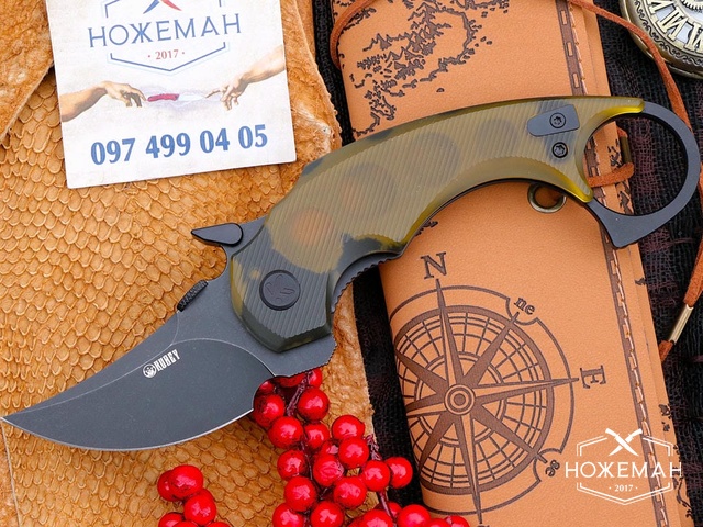 Керамбит Kubey Jaw Pikal Black Ultem KU440E