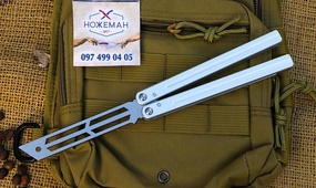 Нож бабочка Squid Industries Triton V2 Silver