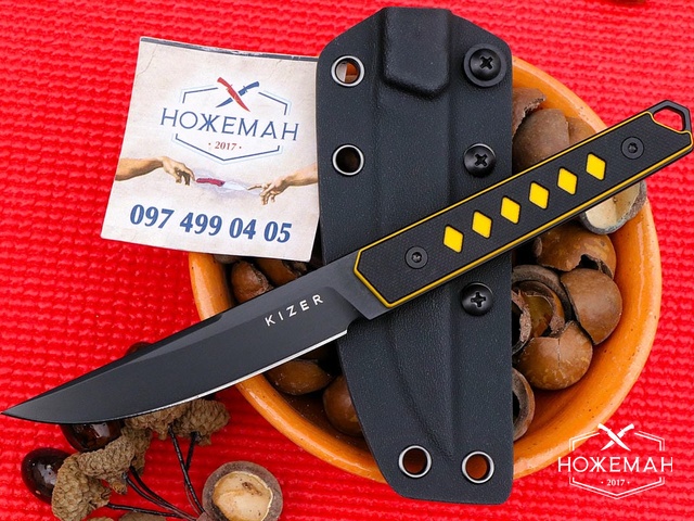 Нож Kizer Kwaiken Black Yellow G10
