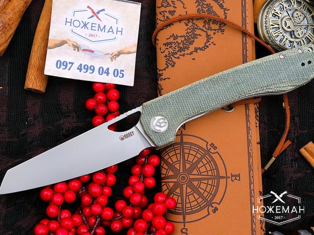 Нож Kubey Elang Green Micarta