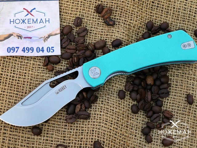 Нож Kubey Gurkha Tiffany Blue KU397B