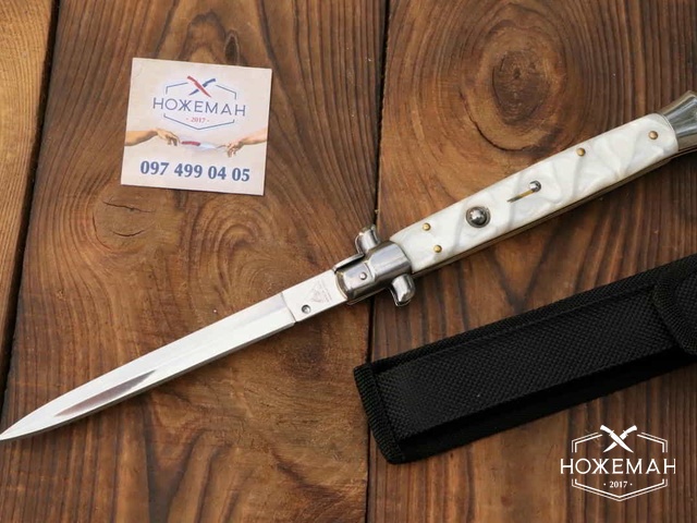 Нож стилет AKC 13" Italian Stiletto White Pearl