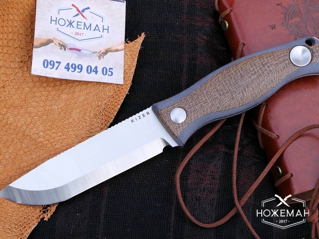 Нож выживания Kizer Polaris Burlap Micarta 1100A3