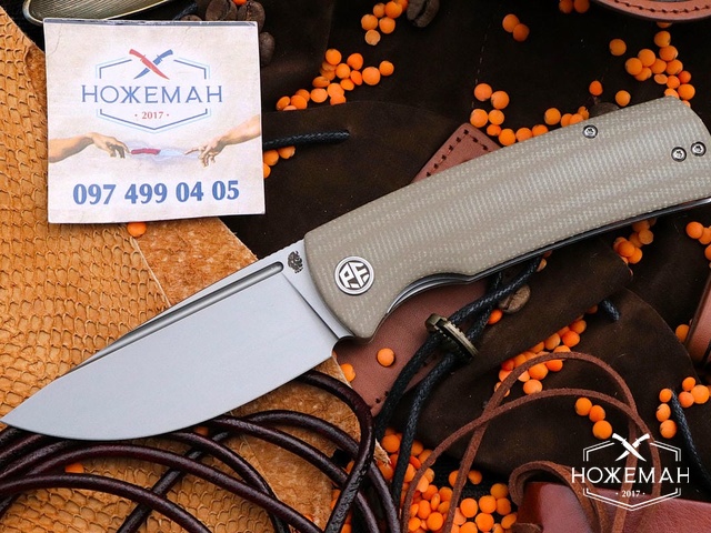 Petrified Fish PFP01 Beluga Khaki Micarta