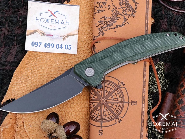 Petrified Fish PFP05 Deepsea Green Micarta