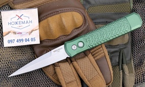 Pro-Tech Godfather Green Jigged Aluminum