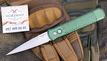 Pro-Tech Godfather Green Jigged Aluminum