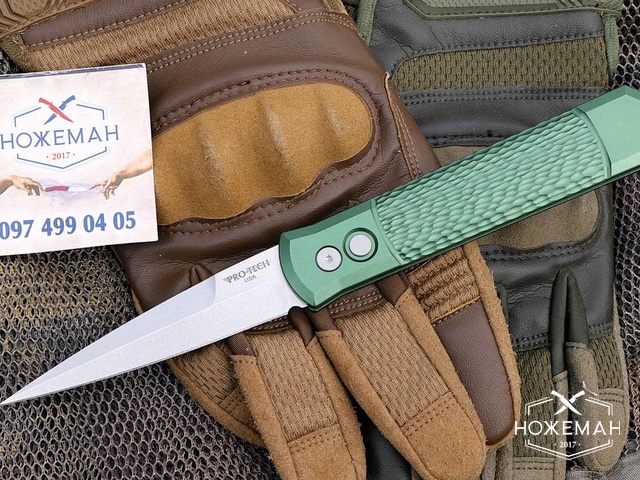 Pro-Tech Godfather Green Jigged Aluminum