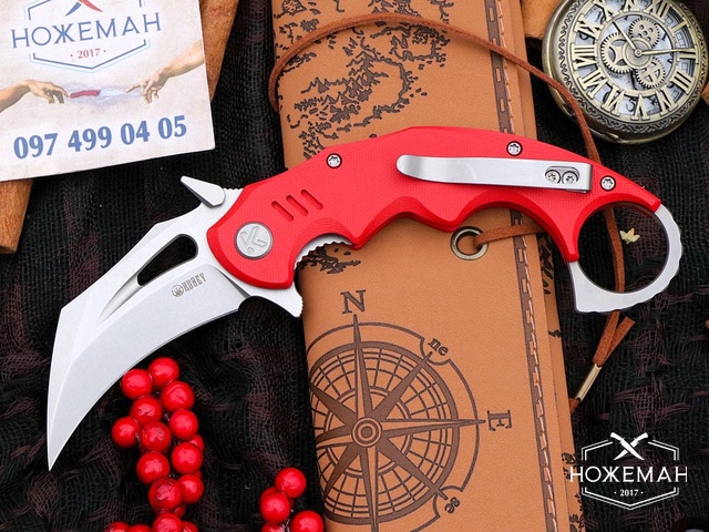 Складной керамбит Kubey Mini Wrath Red