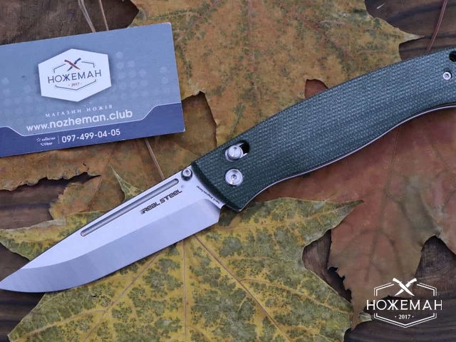 Складной нож RealSteel Pathfinder Folder Green Micarta