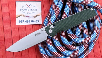 SRM Knives Terrier Ambi Lock Green Micarta
