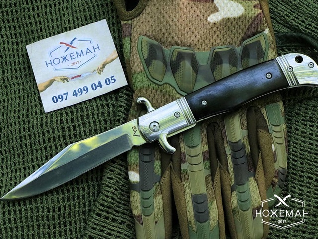 Выкидной нож CZ Bolster Release Ebony Wood реплика купить в